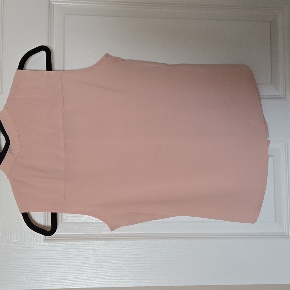 Calvin Klein Blush Sleeveless Blouse with Black Trim - Picture 2 of 4